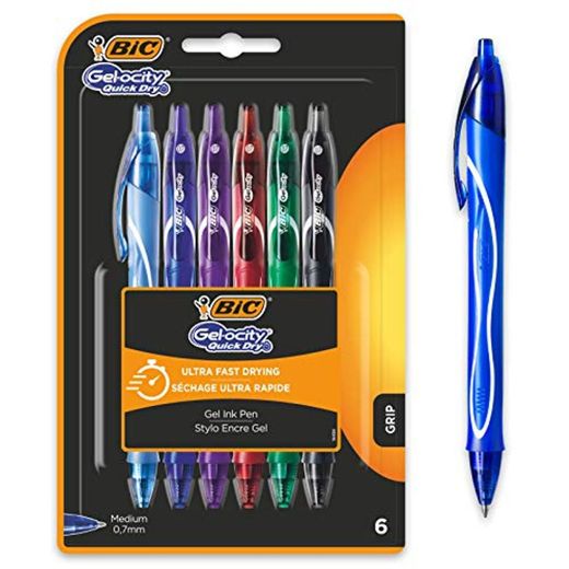 BIC Gel-ocity Quick Dry - Blíster de 6 unidades