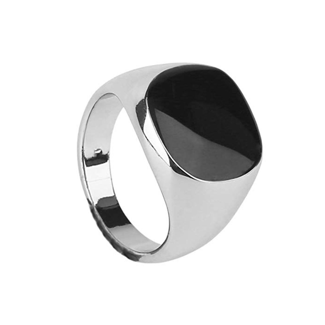 Moda Lujo Vintage Hombres Joyería Masculina Anillo Titanio Acero Dominante Obsidiana Party Club