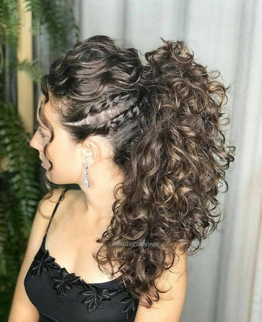 Fashion Penteado rabo de cavalo com tranças 