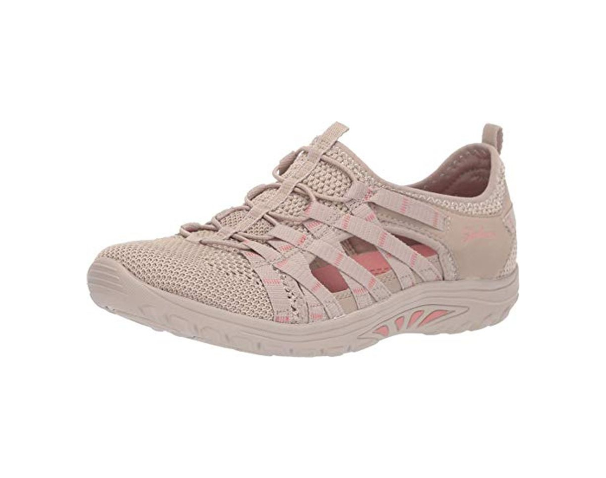 Fashion Skechers Reggae Fest - Neap, Sandalias Punta Cerrada para Mujer, Beige