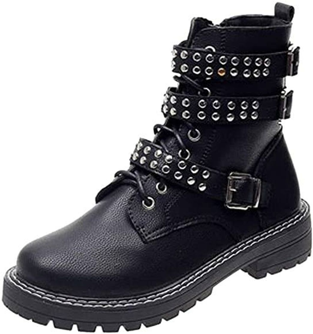 Fashion Berimaterry Botines para Mujer Botas Militares Tobillo Retro Botas