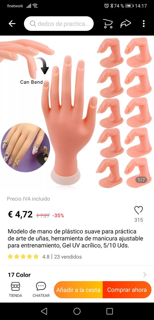 Belleza Mano de práctica para uñas 