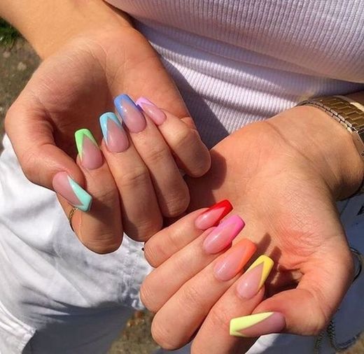 Rainbow nails