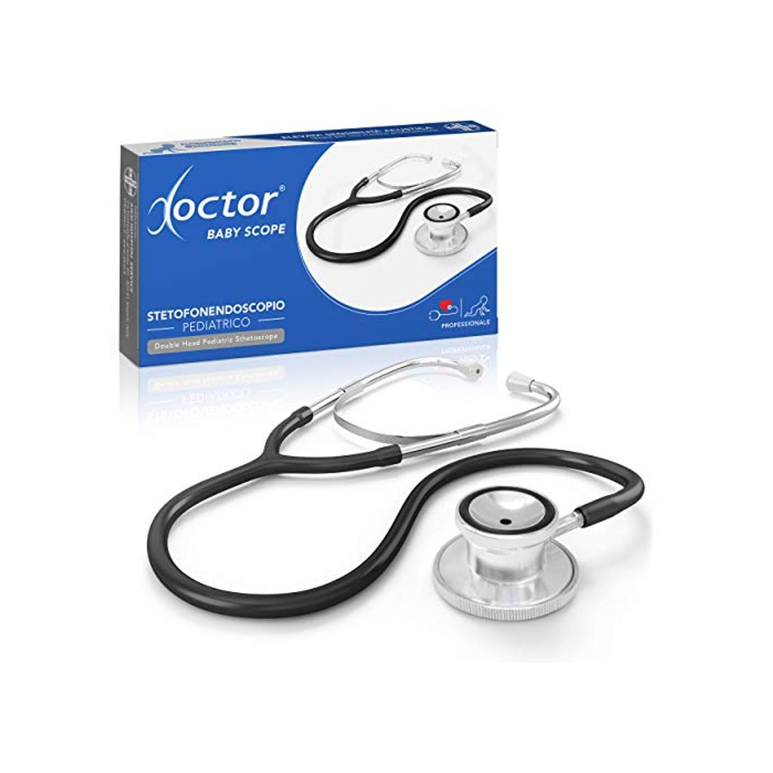 Social AIESI® Fonendoscopio Pediátrico Profesional de doble campana para ninos color negro DOCTOR BABY SCOPE # Garantía de 24 meses