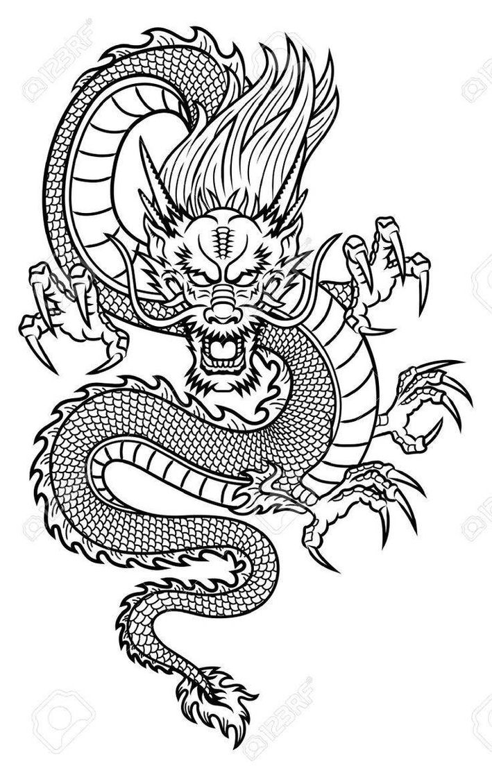 Fashion Asian dragon tattoo