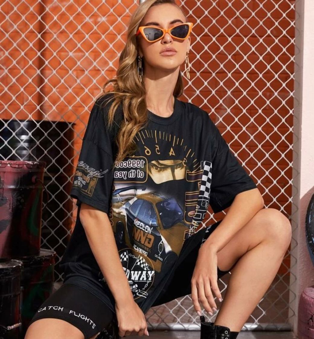 Social Camiseta - Preto Gráfico 