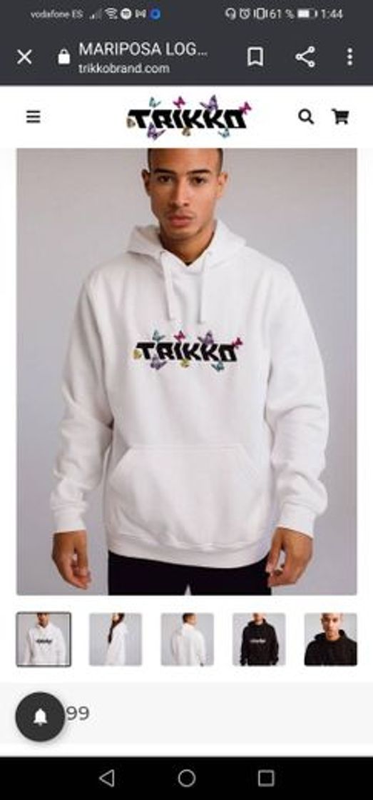 Fashion Sudadera mariposa trikko blanco