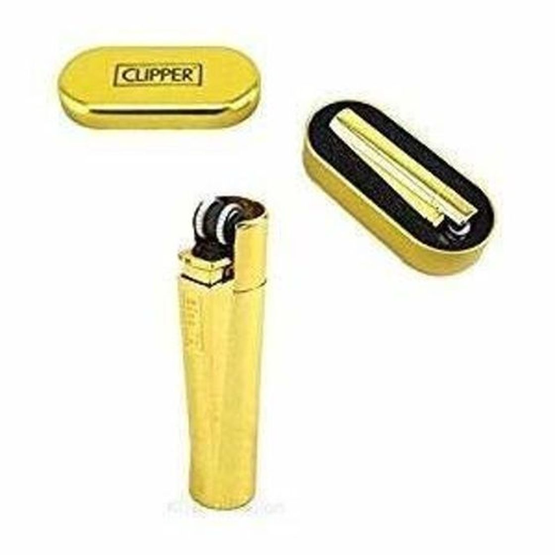 Product Encendedor Clipper Metal con funda – dorado