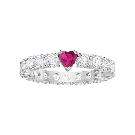 Anillo Swarovski Love 5412016 5371381 cristales blancos baño rodio - 52