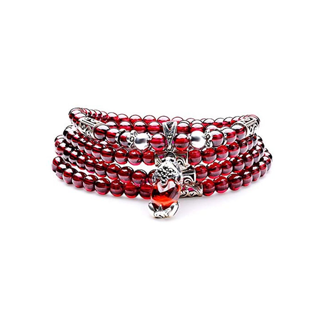 Moda Yifuty Pulsera de Tenis Granate en Plata de Ley