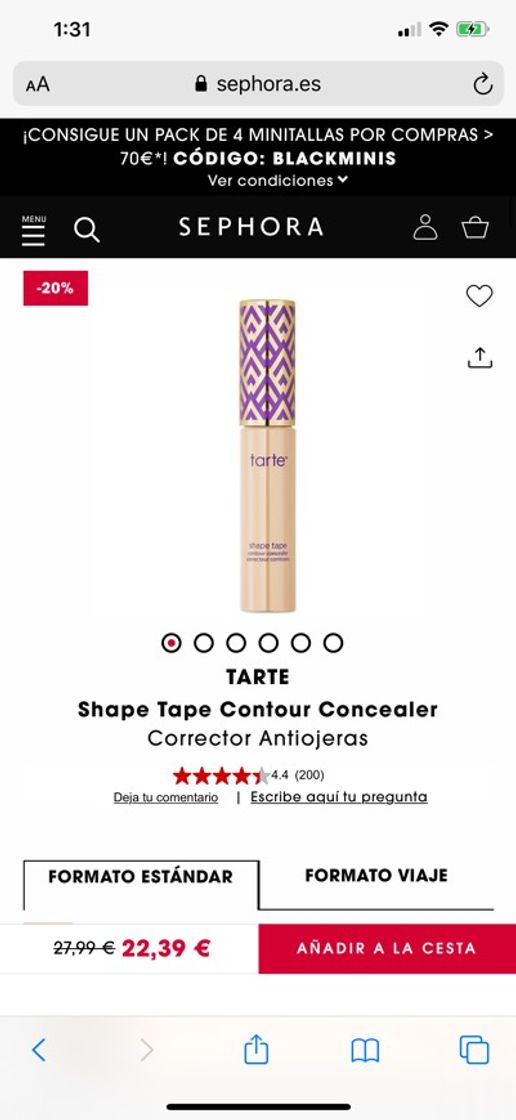 Fashion Shape Tape Contour Concealer - Corrector antiojeras