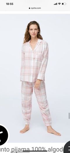 Pijama cuadros rosa