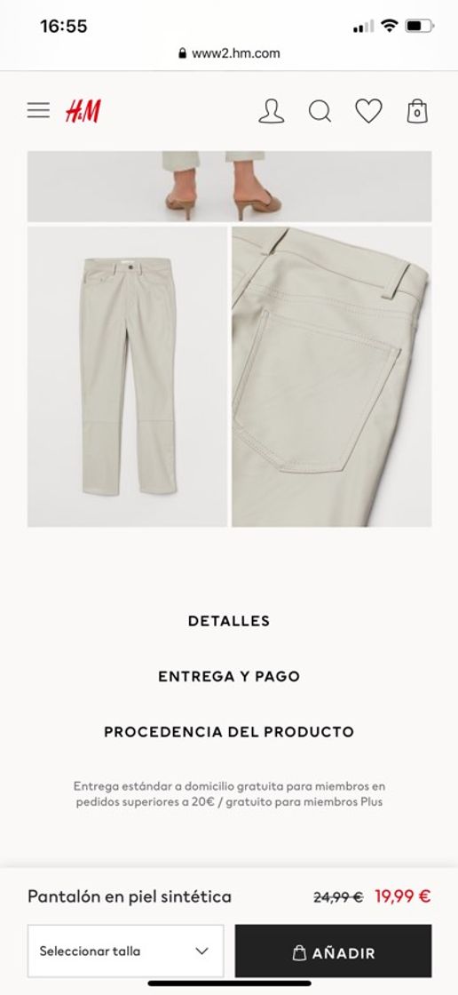 Fashion Pantalón en piel sintética - Beige grisáceo claro