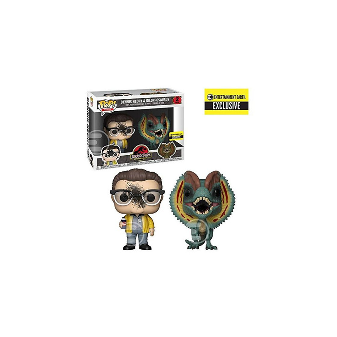 Producto Jurassic Park Dennis Nedry and Dilophosaurus Goo-Splattered Pop! Vinyl Figure 2-Pack