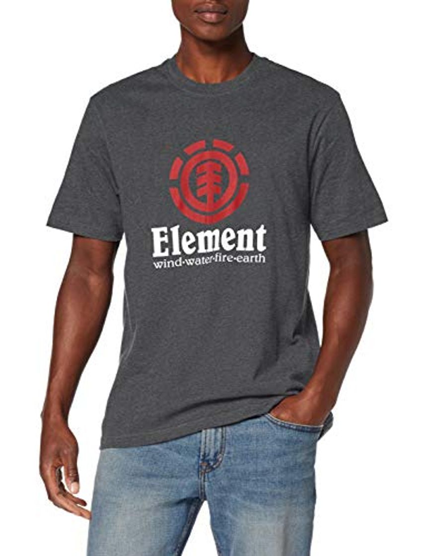 Fitness Element Vertical SS Camiseta de Manga Corta, Hombre, Gris