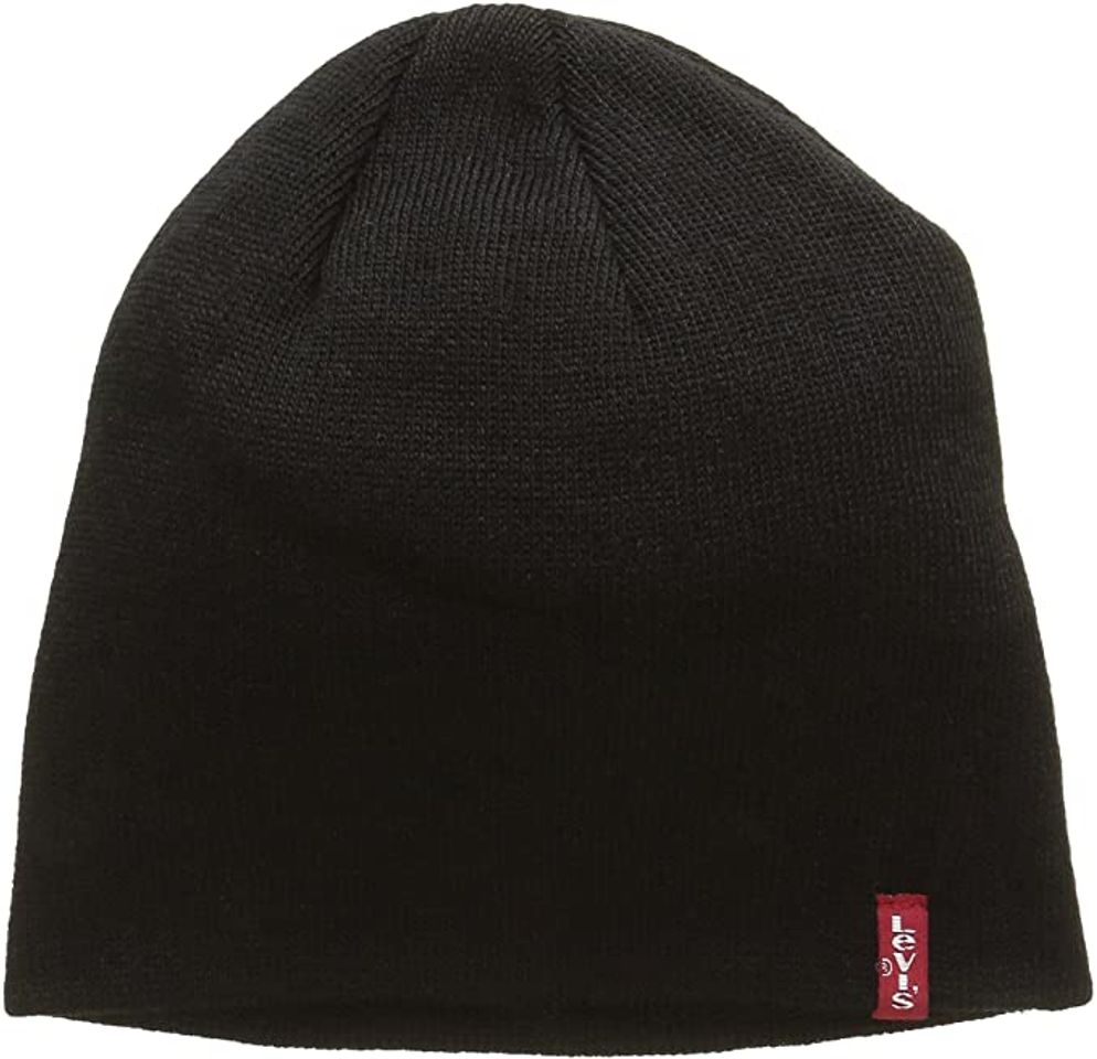 Moda Levi's Otis Beanie, Gorro de punto Unisex adulto, Negro