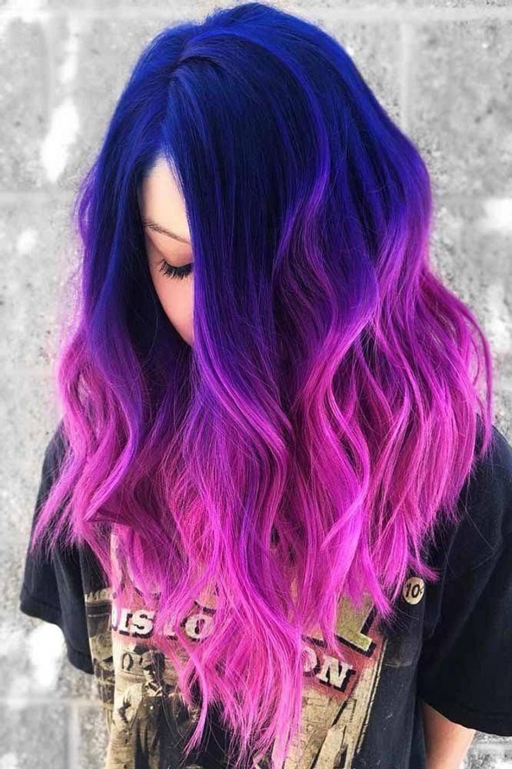 Moda Cabelo grande roxo e rosa super bonito !! ♥️♥️😍😍