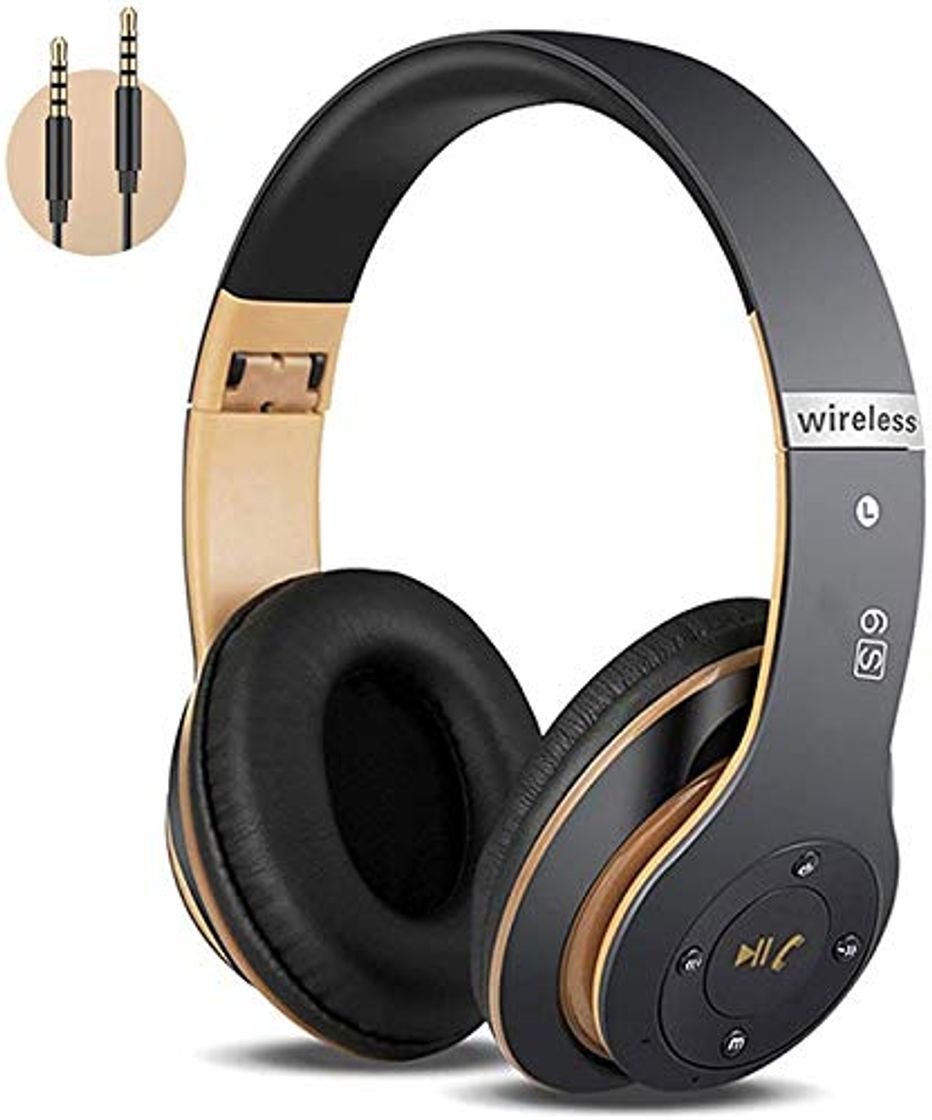 Social Auriculares Cerrados Inalámbricos 6S, Alta fidelidad Estéreo Auriculares Estéreo Inalámbricos Plegables, Micrófono