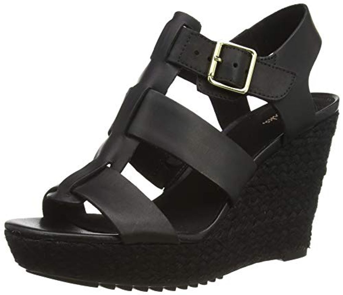 Moda Clarks Maritsa95 Glad, Sandalias de Talón Abierto para Mujer, Negro