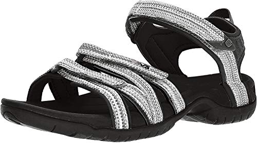 Fashion Teva Tira, Sandalias de Punta Descubierta Mujer, Negro