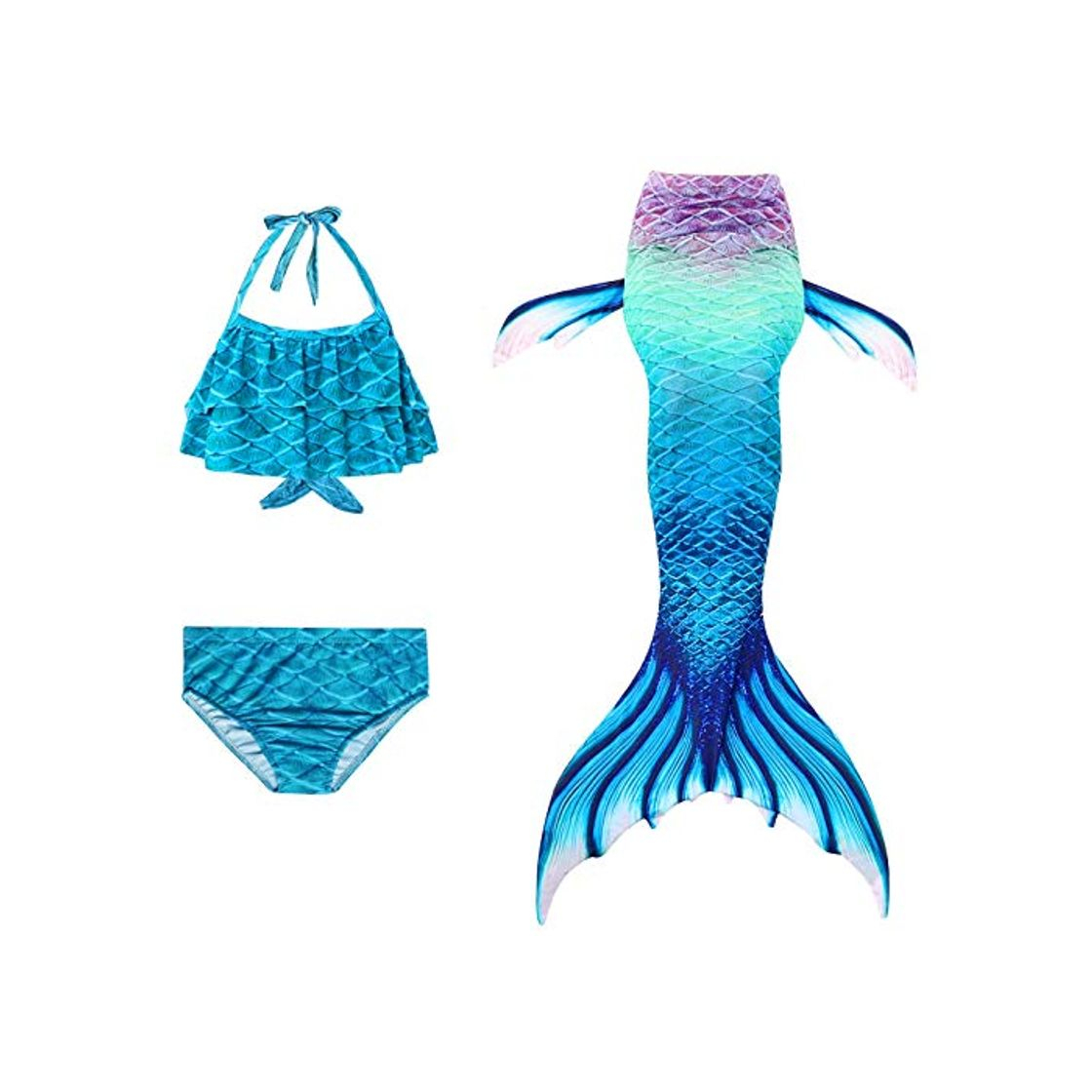 Fashion Le SSara Girls Colorful Mermaid Pattern Traje de baño Bikini Establece Traje