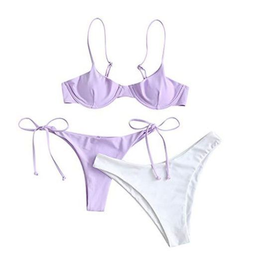 ZAFUL Conjunto de bikini para mujer con aros push-up