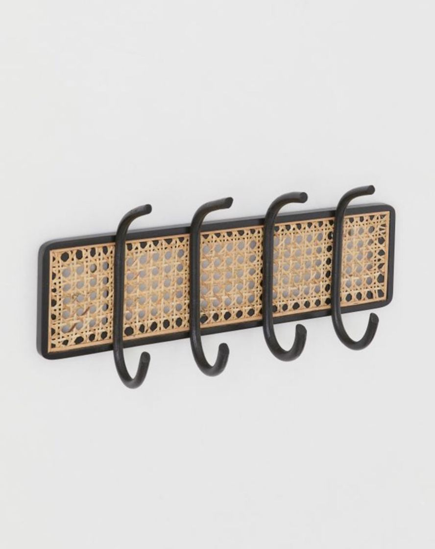 Cabide de parede em rotim - Preto/Bege - HOME | H&M PT