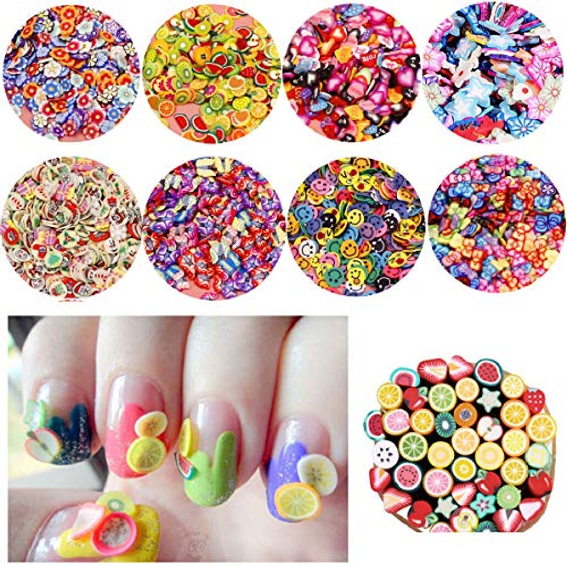 Products TANGGER 8000PCS 3D Uñas Frutas Nails Decoración,Slime Relleno Decoración,Pegatinas Uñas Decorativas 3D