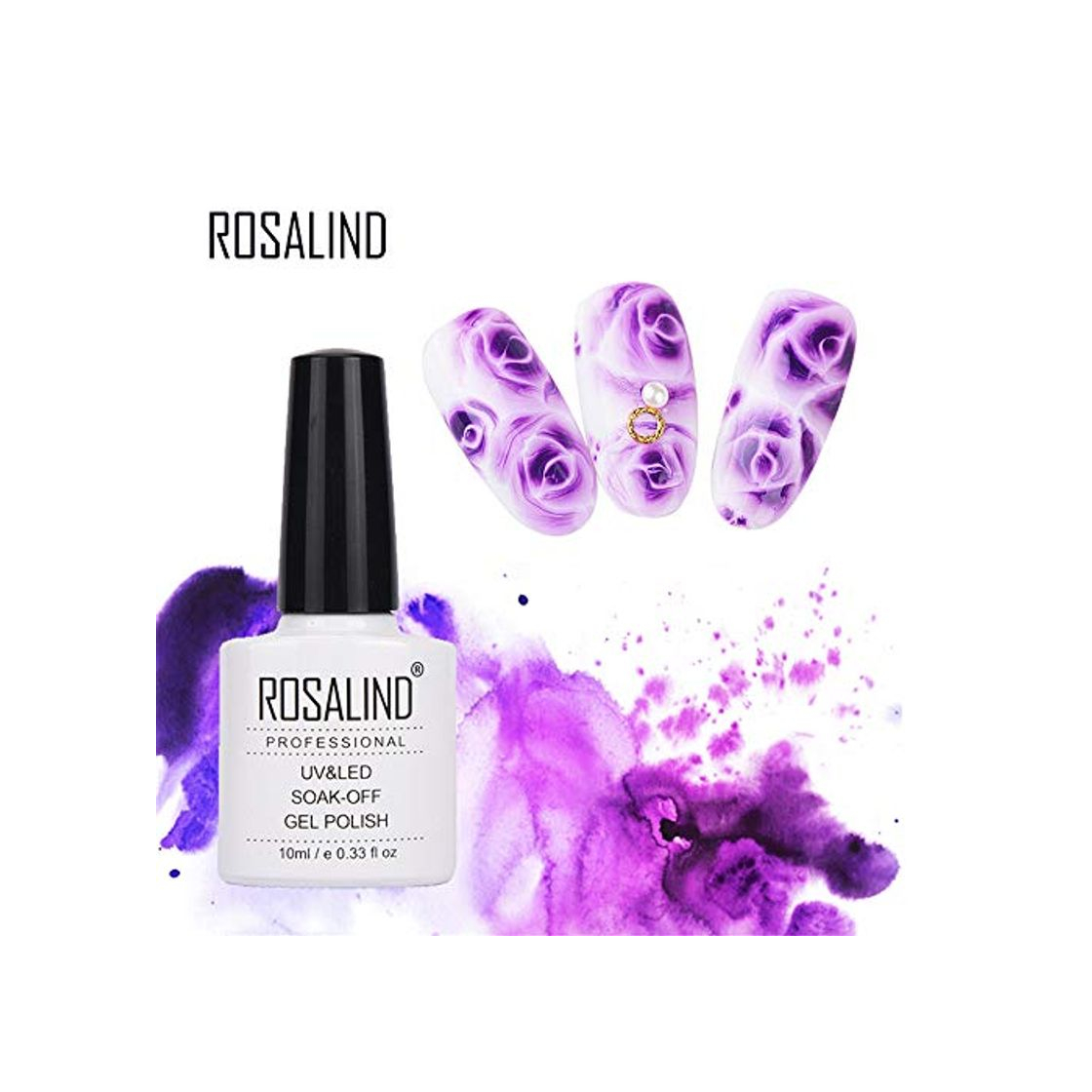 Products ROSALIND Nail Art 10ml Blossom UV LED Gel Brillo de esmalte de uñas para manicura Lacas semi permanentes