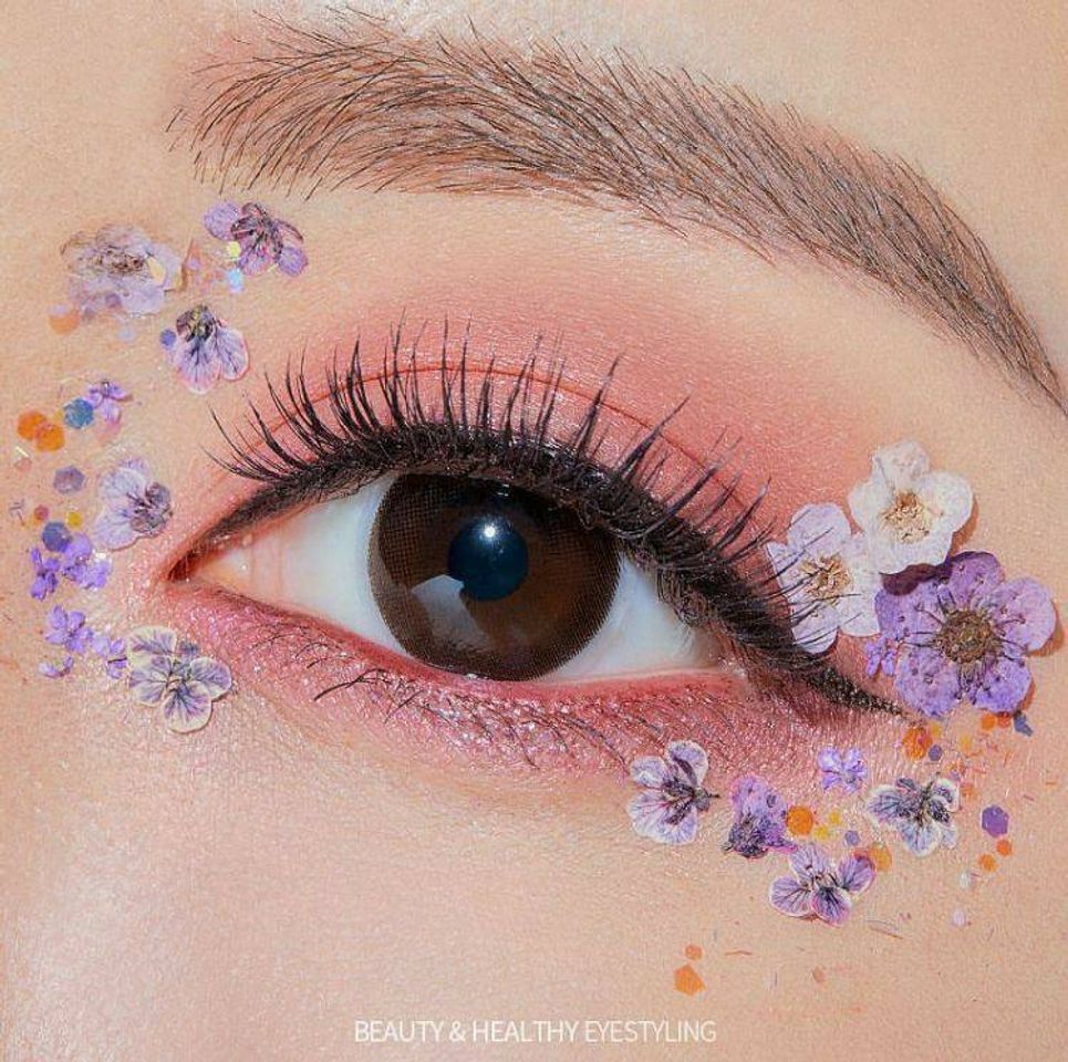 Moda Olhos flores rosas maquiagem criativa divertida 