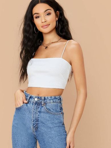 Top cropped branco Shein