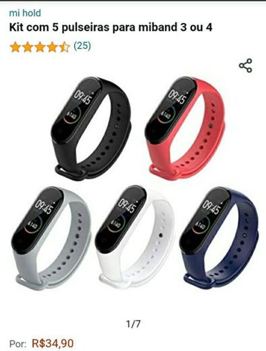 Moda Kit com 5 pulseiras para miband 3 ou 4

