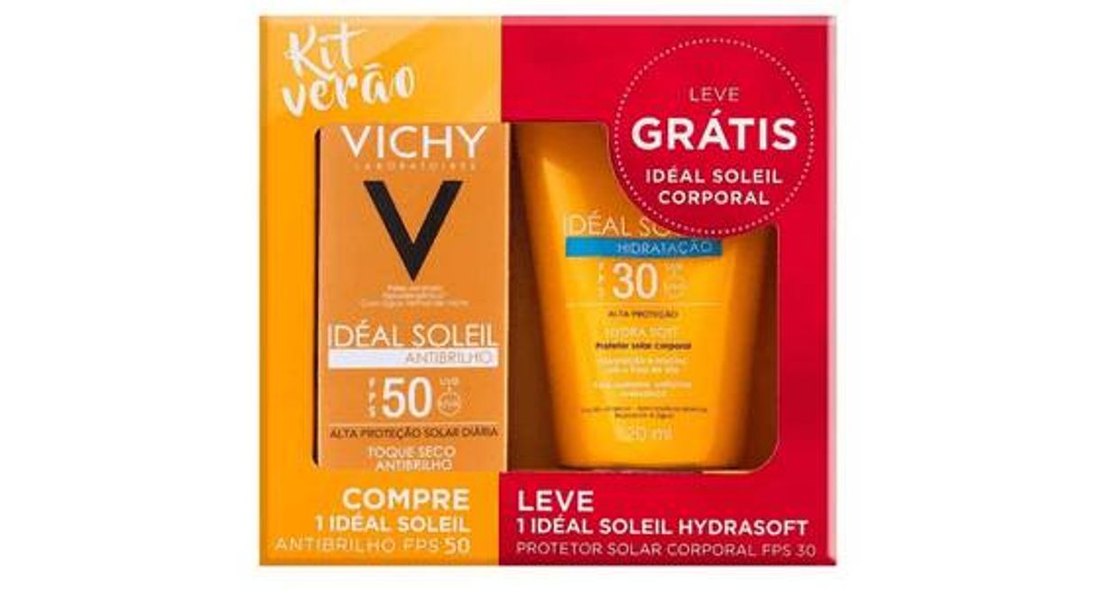 Kit Vichy Ideal Soleil Antibrilho FPS50 40g + Ideal Soleil H