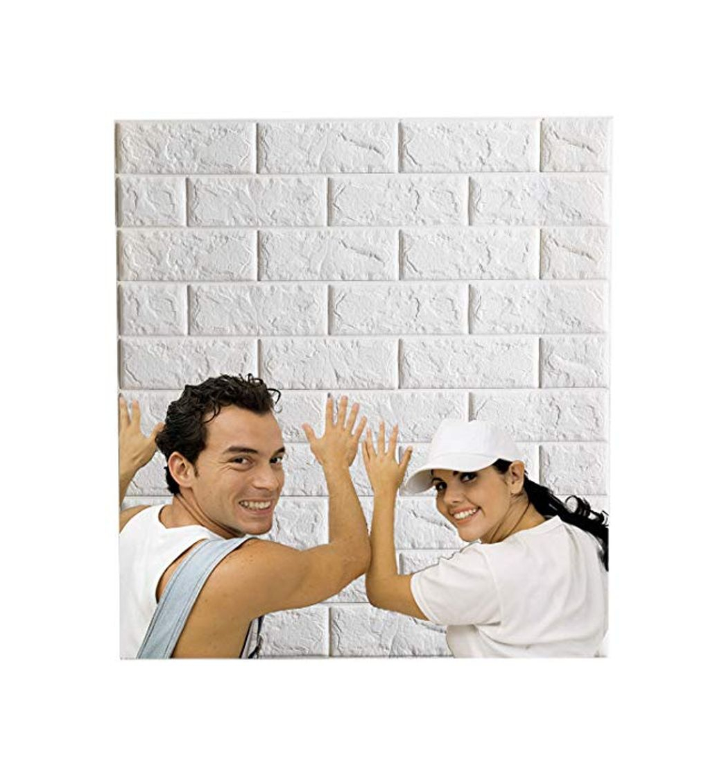 Social Arthome Papel Pintado 3D Ladrillo, 77cm x 69cm Autoadhesivo Grueso Impermeable Pegatina