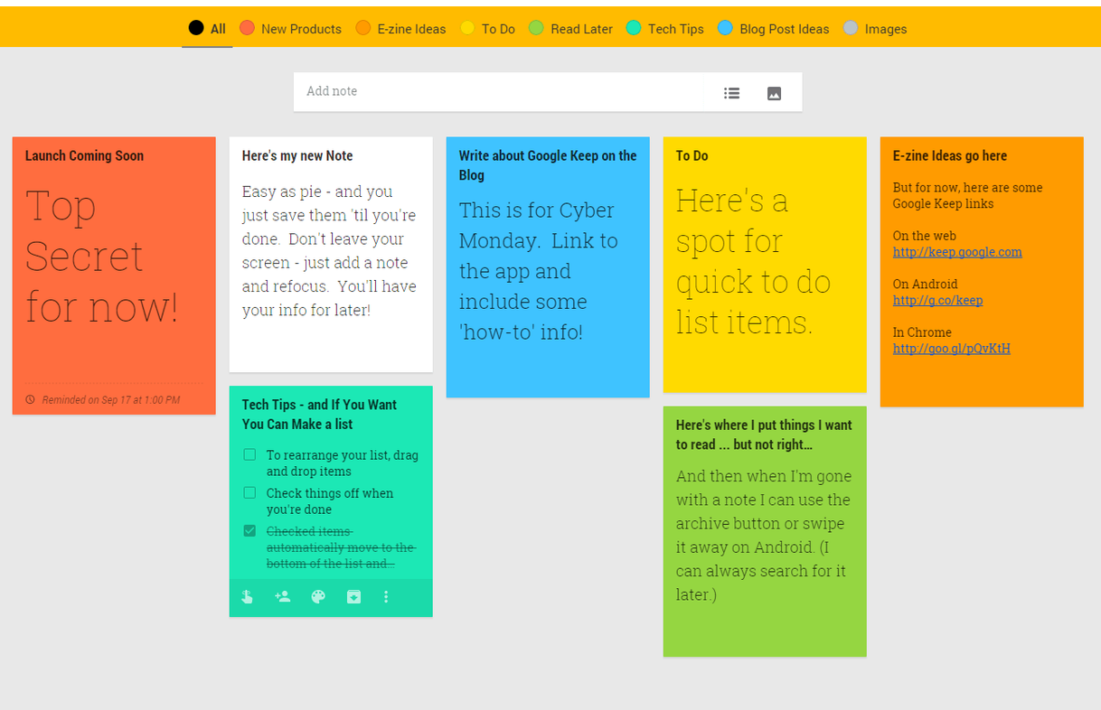 App Google Keep - Notes and lists