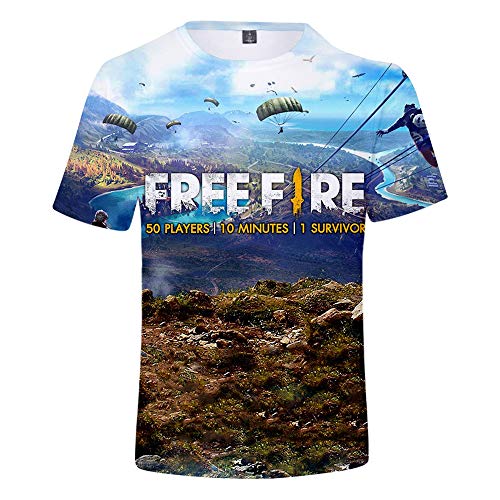 Fashion Free Fire Camiseta Camiseta de Verano Impresión Digital Túnica Popular Hipster Top