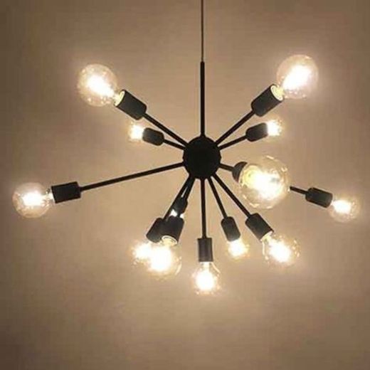 Lustre Pendente Moderno Sputnik Preto