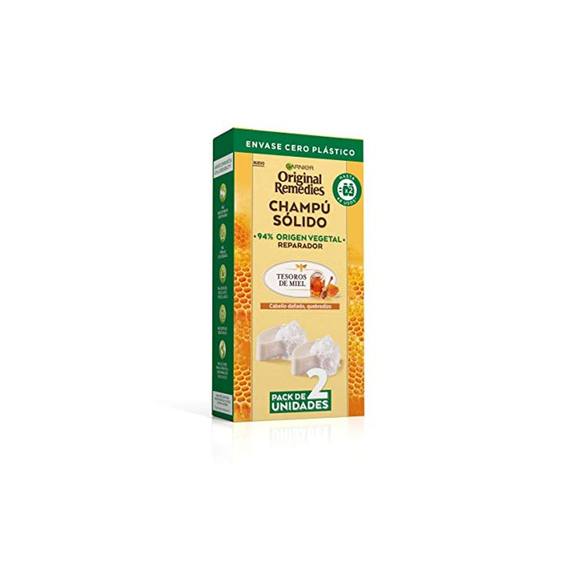 Social Garnier Original Remedies Pack 2 Champús Sólidos - Tesoros de Miel para