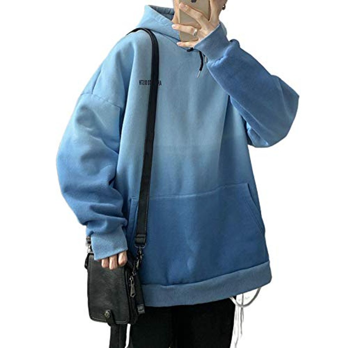 Product Sudadera New Gradients Korean Men Hoodies 2020 Autumn New Men's Hooded Fashion Man Streetwear Casual Jersey azul XL