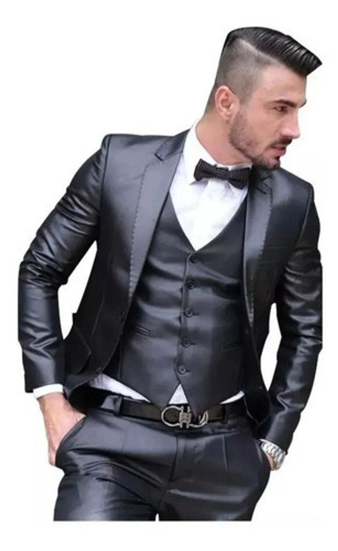 Social Terno Slim Top Line Poliviscose Preto Encerado Melhor Preço