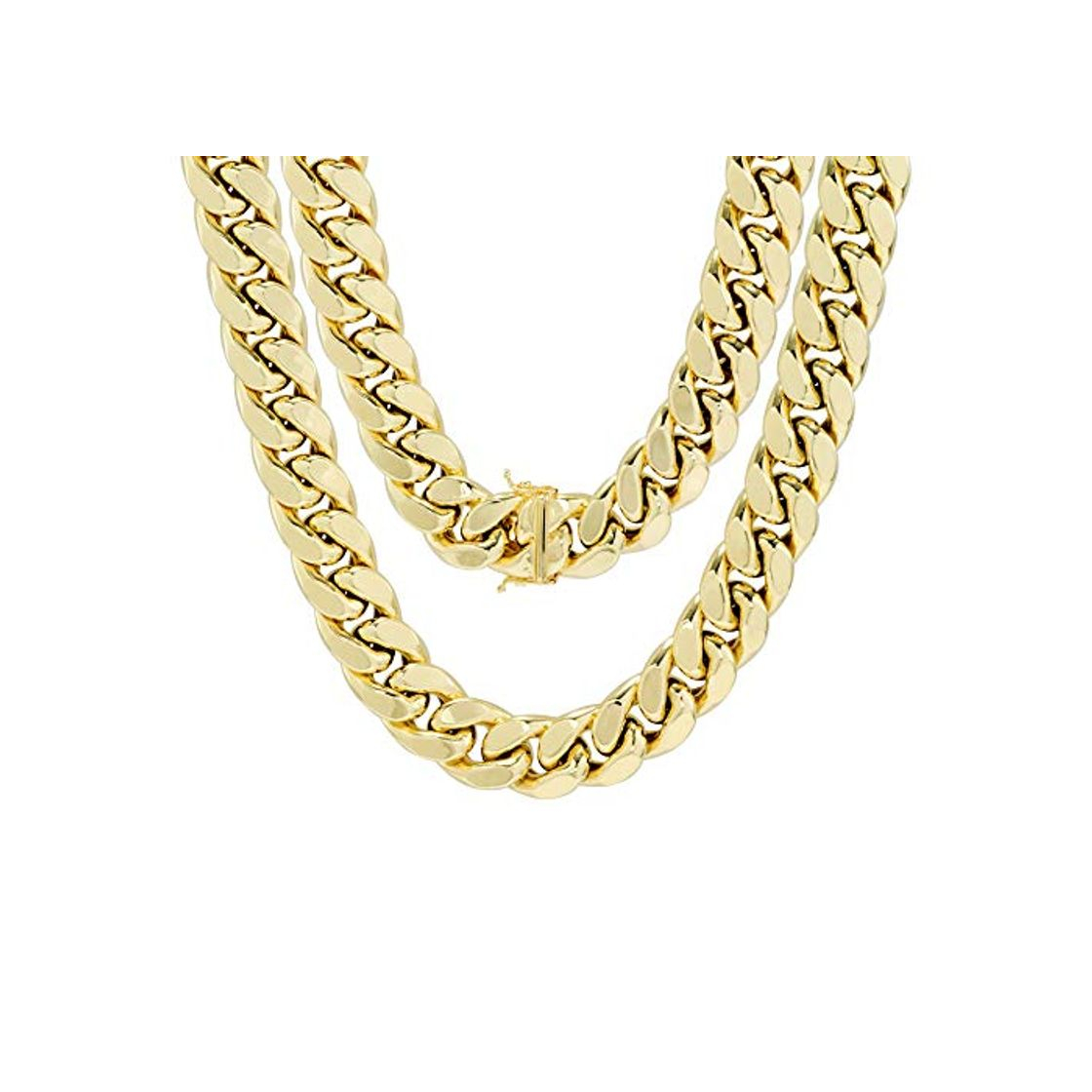 Social Nuragold Collar de cadena de eslabones cubanos Miami de oro amarillo de
