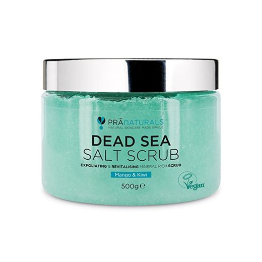 PraNaturals Exfoliante Corporal de Sal del Mar Muerto Mezclado con Aceites de