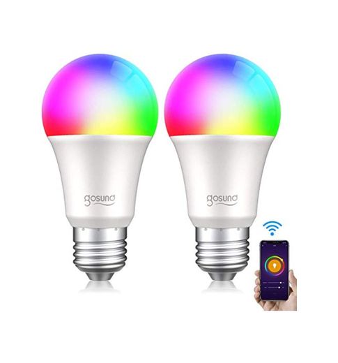 gosund Bombilla LED Inteligente WiFi, Lámpara Regulable, Luces Cálida de RGB, Compatible