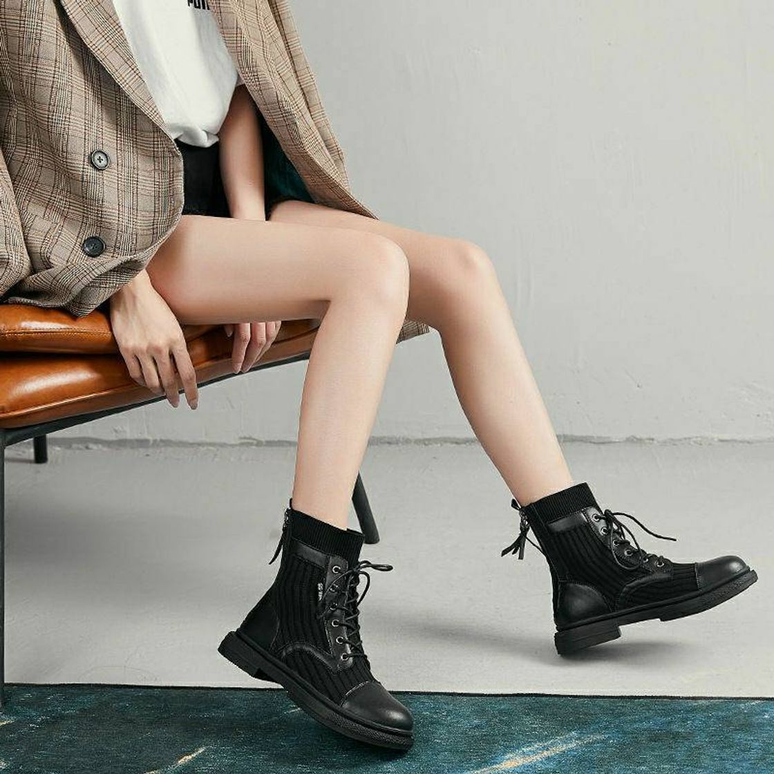 Fashion Black Leather Boots