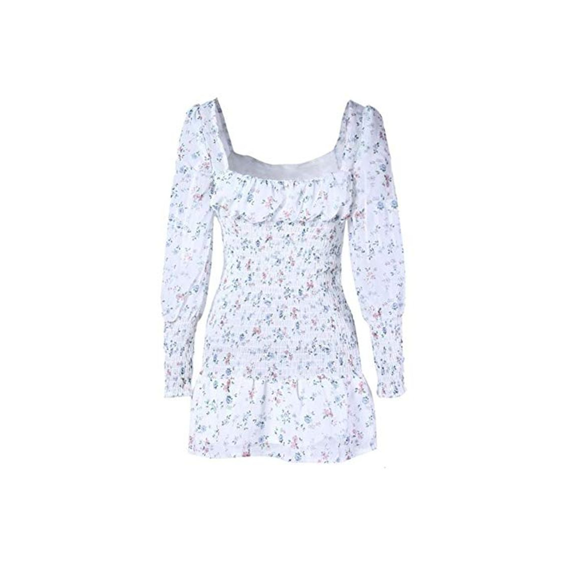 Social Ruffles Plisados ​​gasa Verano Tubo Top Vestido Floral Estampado Largo Soplo Largo