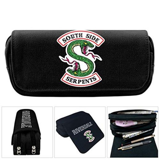 ATNKE Riverdale Southside Serpents Lona Estuche Organizador con doppia cerniera Grande capacità Penna borsa per studente Oficina Universidad Scuola media superiore Estilo2