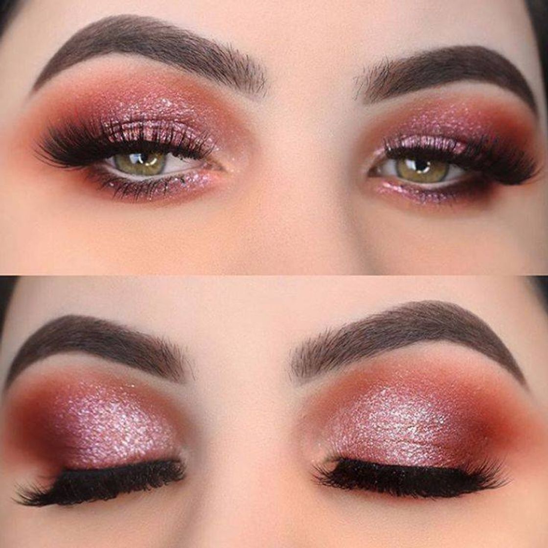 Moda Make glitter rosa 🌹💄