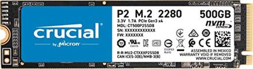 Crucial P2 CT500P2SSD8 Disco Duro sólido Interno SSD de 500GB, de hasta