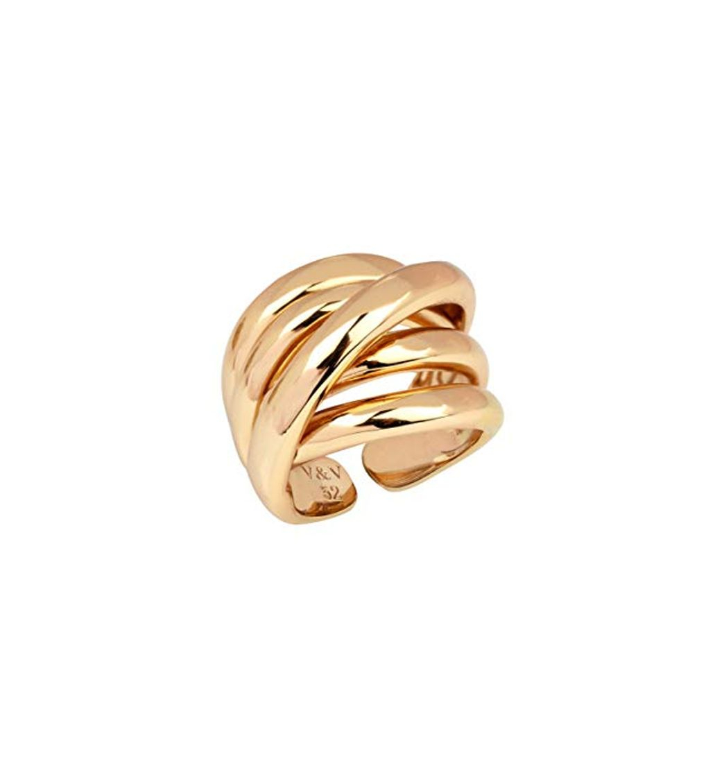 Beauty VIDAL & VIDAL Anillo Oro Tiras Brillo