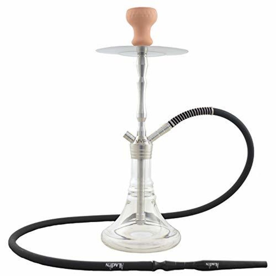 Product Aladin MVP460 Wasserpfeife Shisha 46cm Edelstahl Kristallglas Silikon Schlauch Tonkopf Mundstück